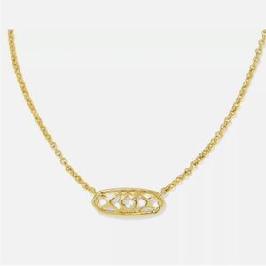 Kendra Scott Gold Filigree Oval Pendant Necklace